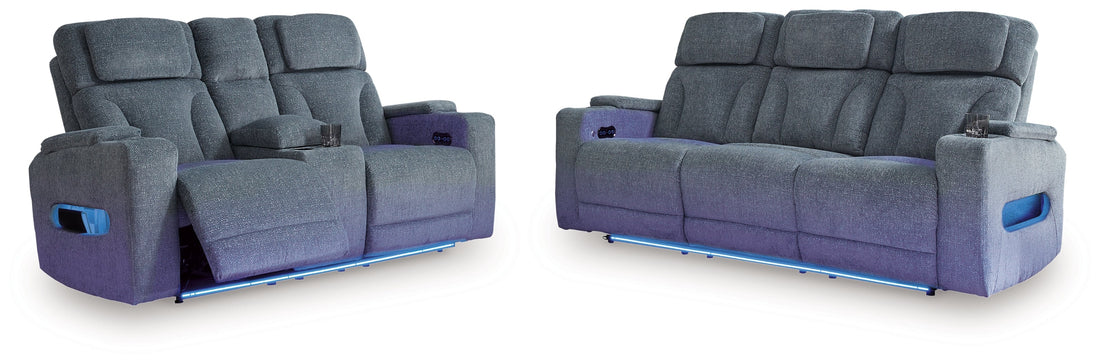 Studio Cave Sofa and Loveseat in Steel from Ashley - Luna Furniture