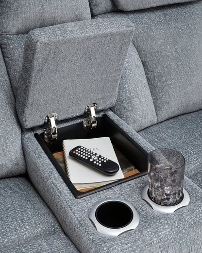 Studio Cave Sofa and Loveseat in Steel from Ashley - Luna Furniture
