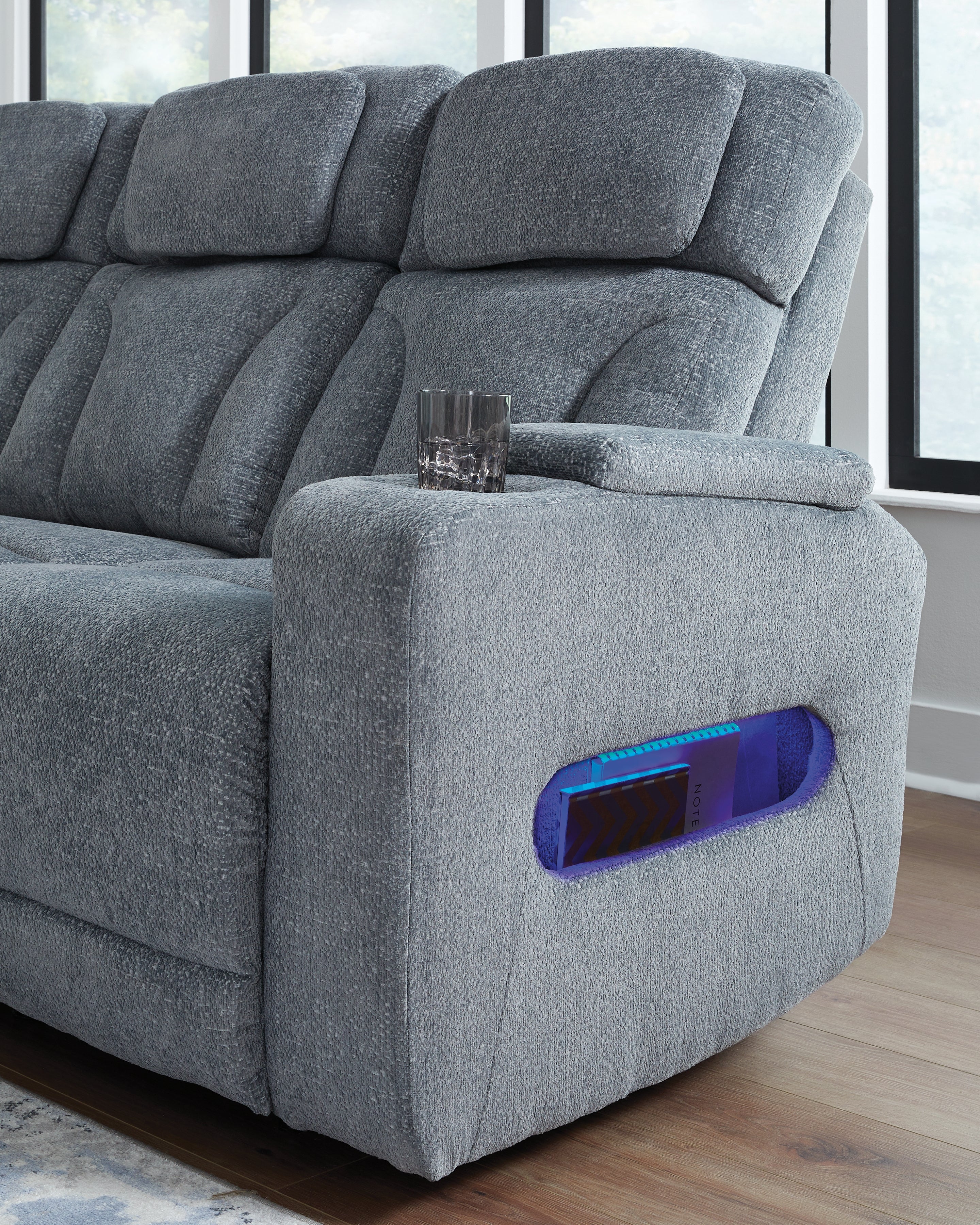 Studio Cave Sofa and Loveseat in Steel from Ashley - Luna Furniture