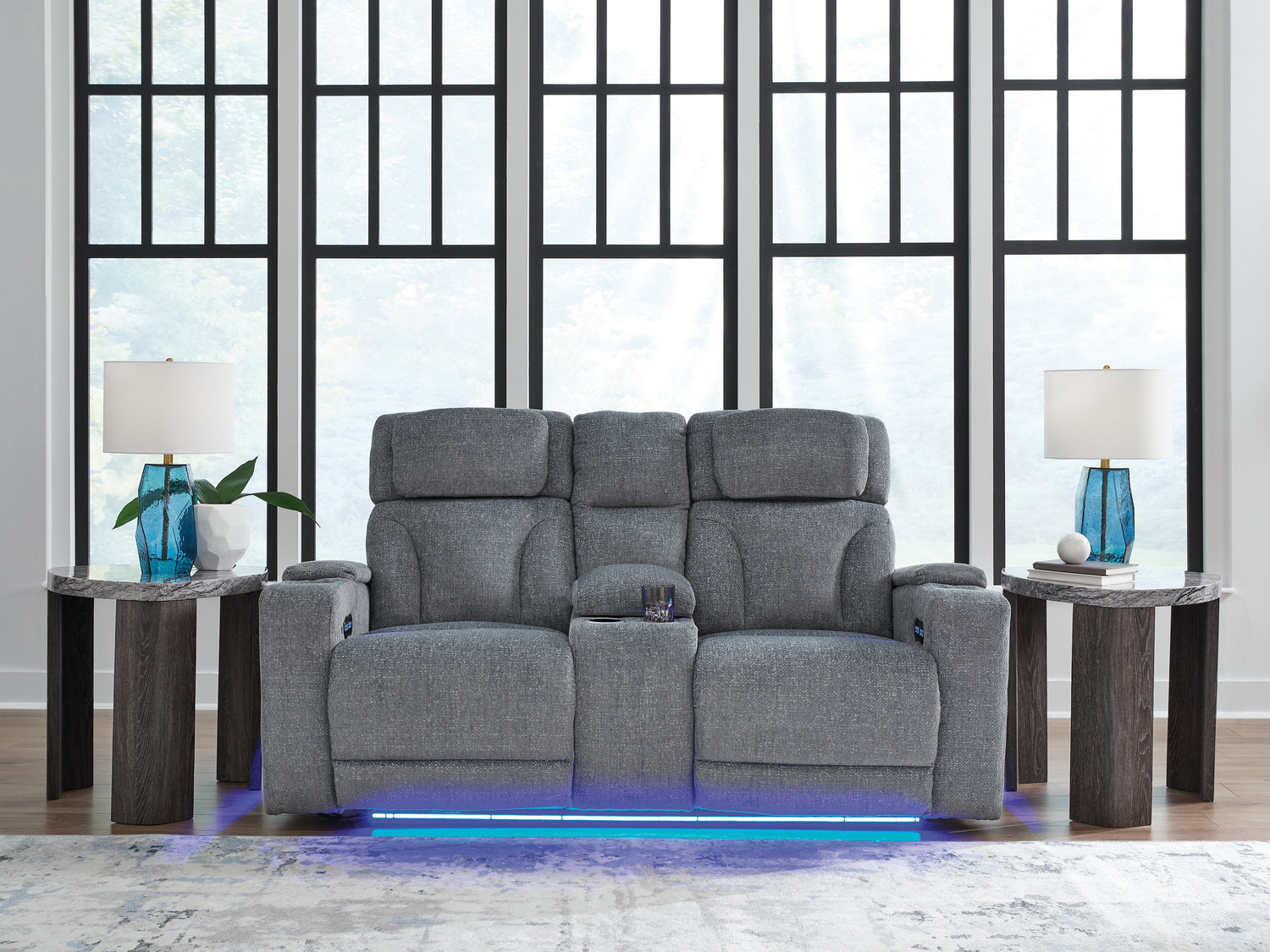 Studio Cave Steel Power Reclining Loveseat with Console - PC4980218