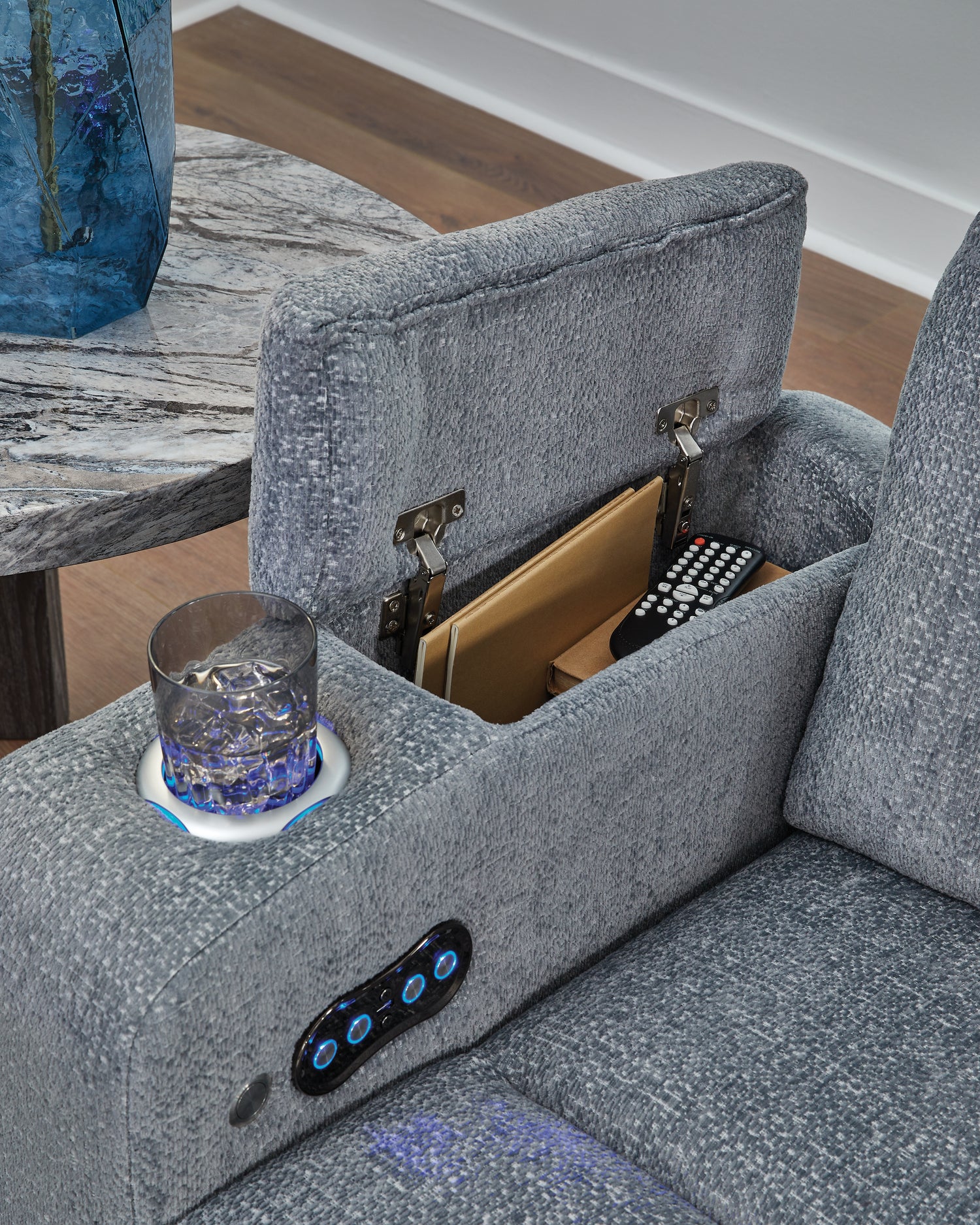 Studio Cave Steel Power Reclining Loveseat with Console - PC4980218