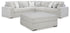 Stupendous 3-Piece Sectional with Ottoman in Alloy - PKG016459