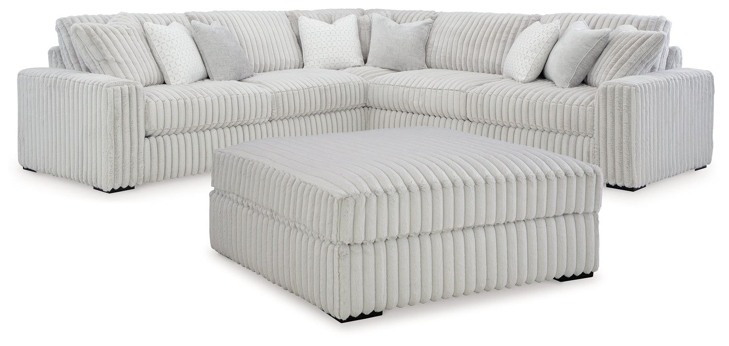 Stupendous 3-Piece Sectional with Ottoman in Alloy from Ashley - Luna Furniture