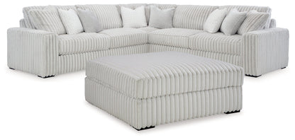 Stupendous 3-Piece Sectional with Ottoman in Alloy from Ashley - Luna Furniture
