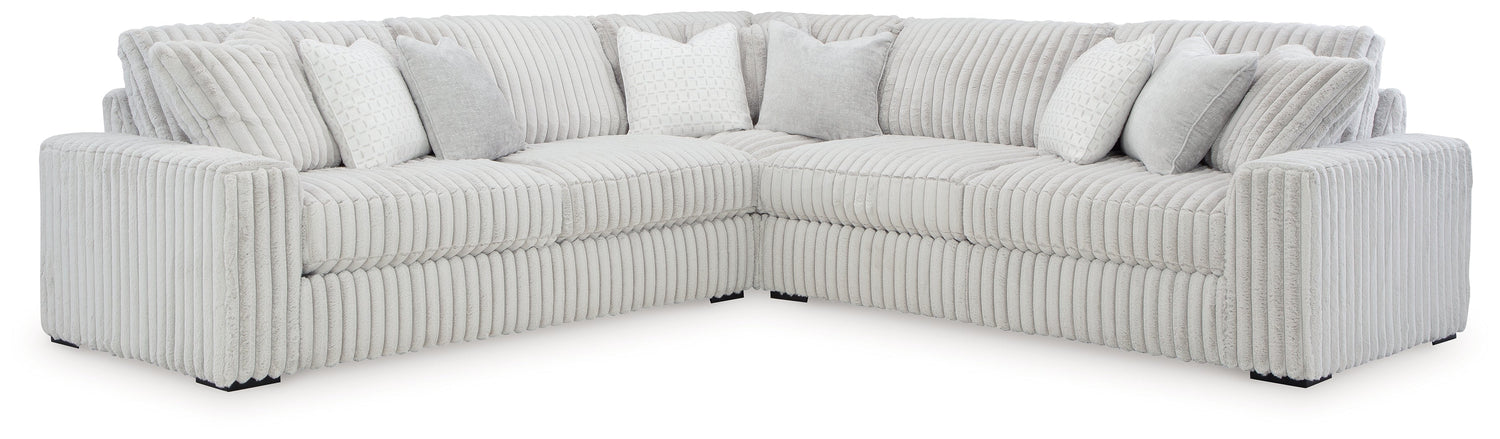 Stupendous 3-Piece Sectional with Ottoman in Alloy from Ashley - Luna Furniture