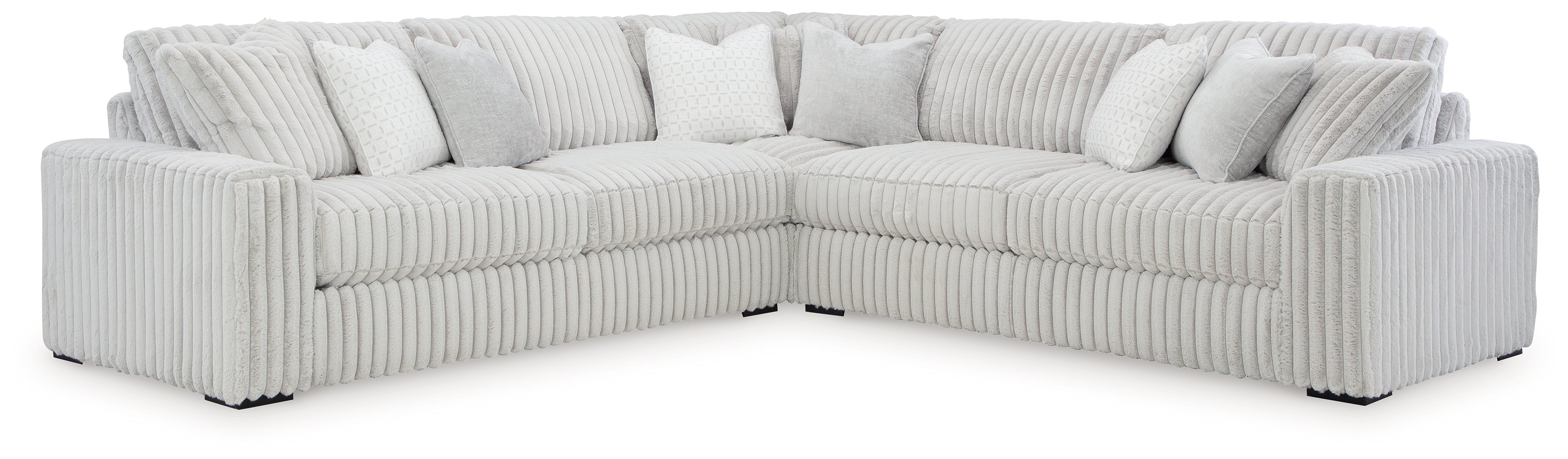 Stupendous 3-Piece Sectional with Ottoman in Alloy from Ashley - Luna Furniture