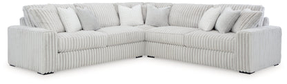 Stupendous 3-Piece Sectional with Ottoman in Alloy from Ashley - Luna Furniture