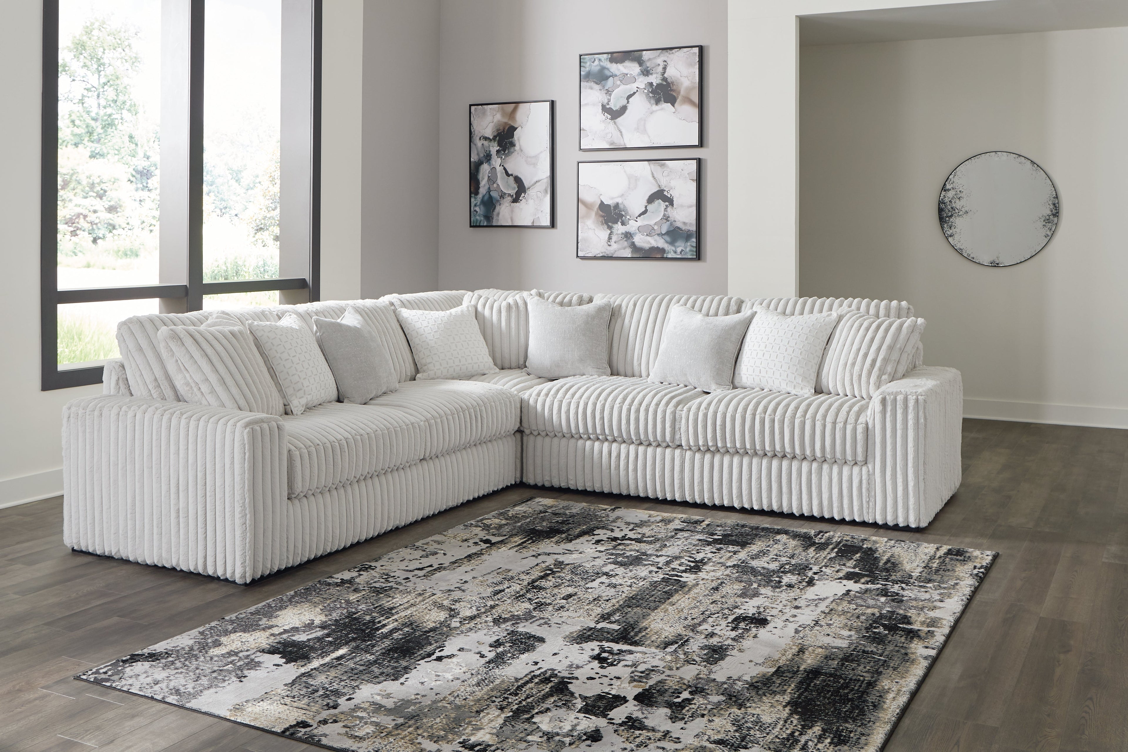 Stupendous 3-Piece Sectional with Ottoman in Alloy from Ashley - Luna Furniture