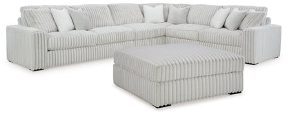 Stupendous 4-Piece Sectional with Ottoman in Alloy - PKG016460