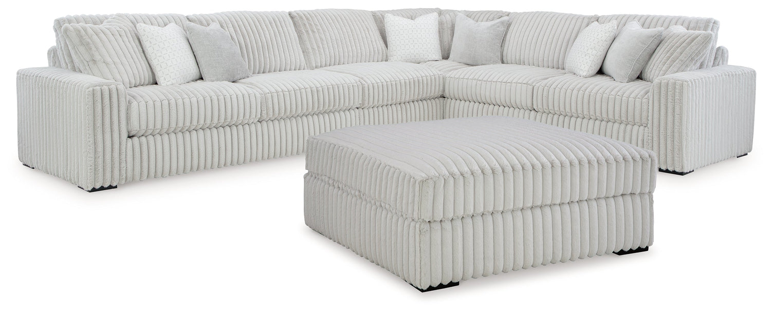 Stupendous 4-Piece Sectional with Ottoman in Alloy from Ashley - Luna Furniture