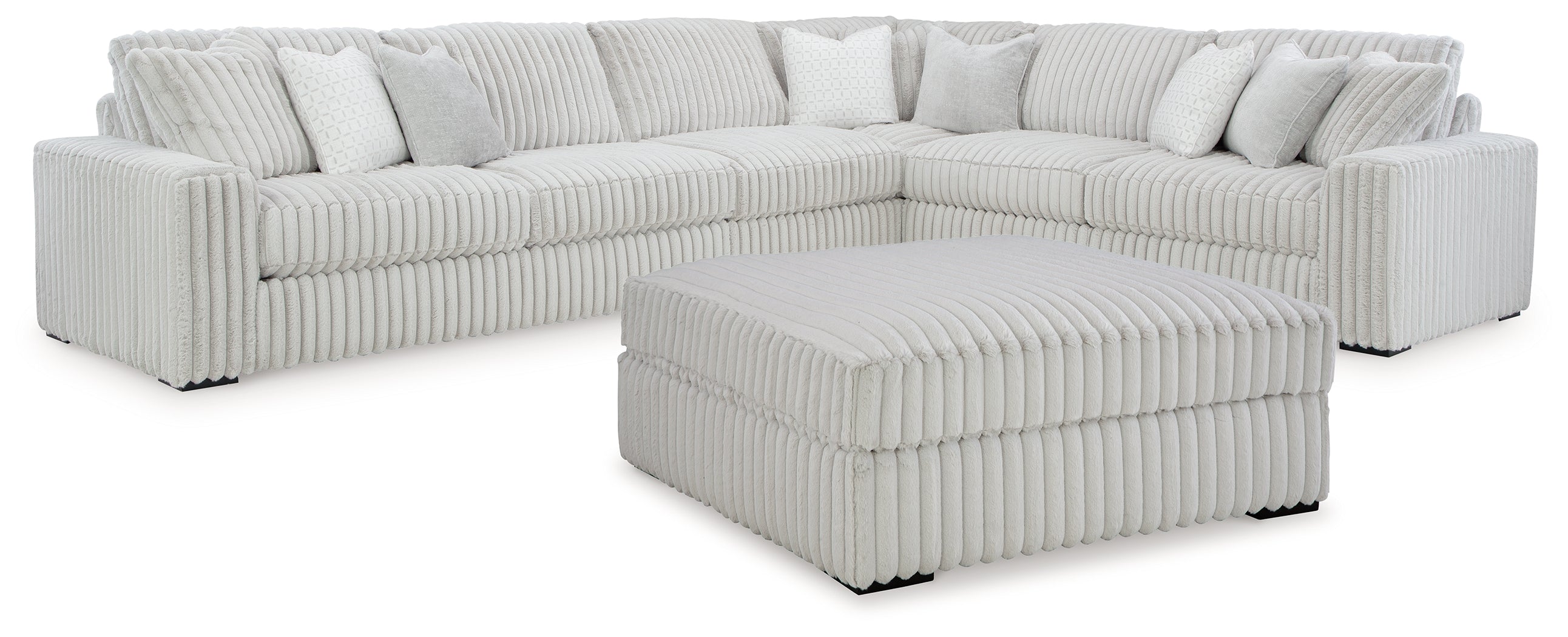 Stupendous 4-Piece Sectional with Ottoman in Alloy from Ashley - Luna Furniture