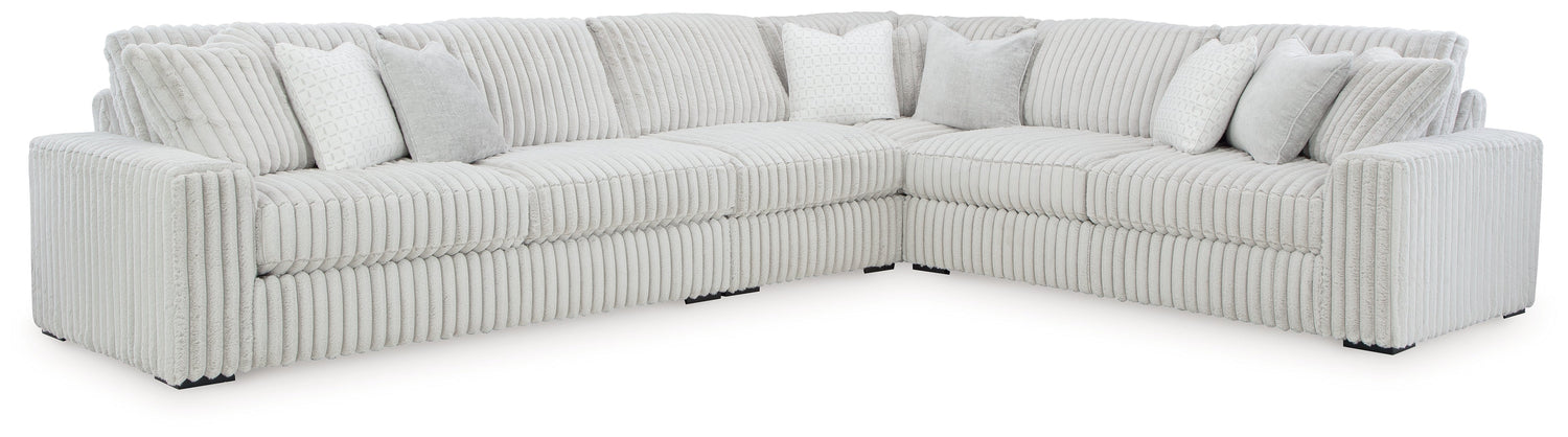 Stupendous 4-Piece Sectional with Ottoman in Alloy from Ashley - Luna Furniture