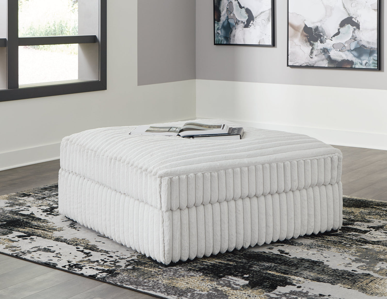 Stupendous 4-Piece Sectional with Ottoman in Alloy - PKG016460