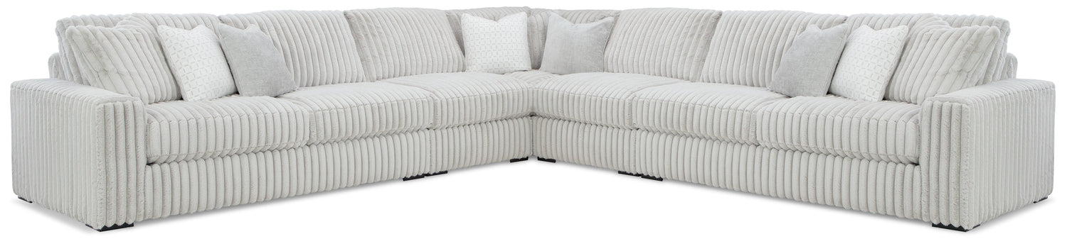 Stupendous 5-Piece Sectional with Ottoman in Alloy from Ashley - Luna Furniture