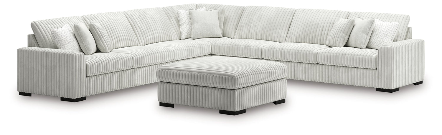Stupendous 5-Piece Sectional with Ottoman in Alloy from Ashley - Luna Furniture