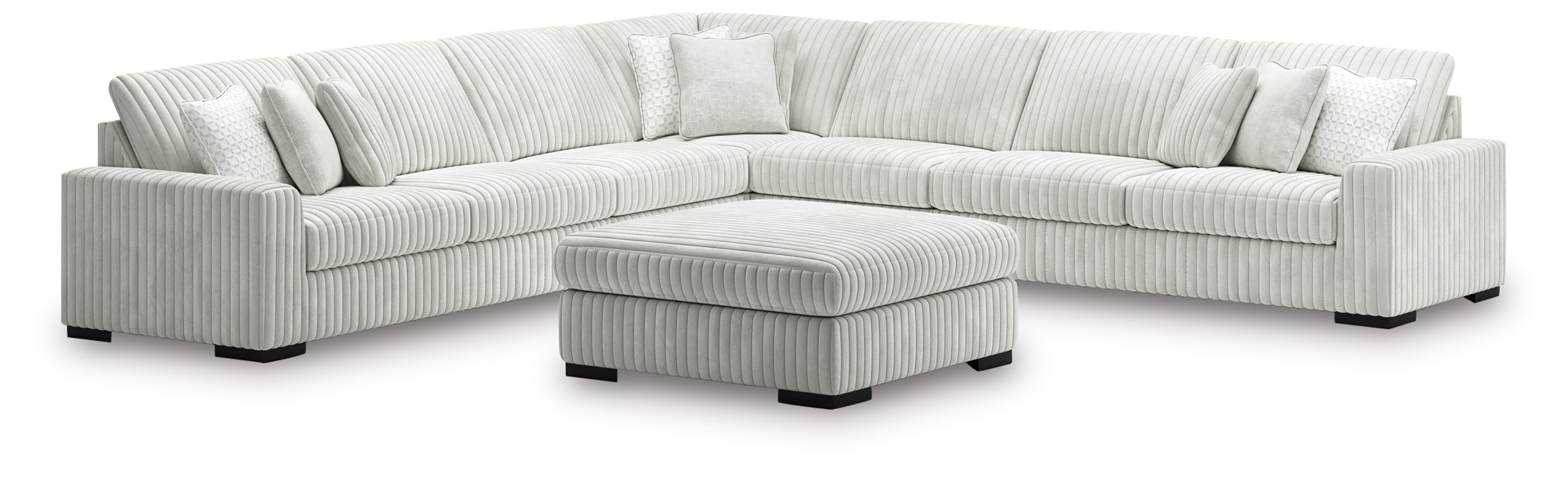 Stupendous 5-Piece Sectional with Ottoman in Alloy from Ashley - Luna Furniture