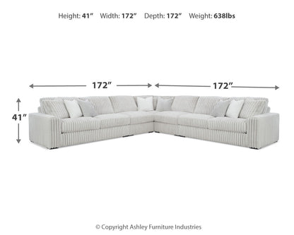 Stupendous 5-Piece Sectional with Ottoman in Alloy from Ashley - Luna Furniture