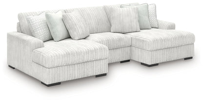 Stupendous Alloy 3-Piece Sectional with Double Chaise - 25903S4