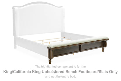 Sturlayne Brown King/California King Upholstered Bench Footboard/Slats - B787-56