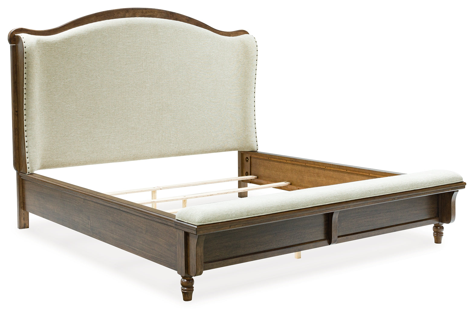 Sturlayne California King Upholstered Panel Bed with Dresser and 2 Nightstands in Brown from Ashley - Luna Furniture