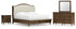 Sturlayne King Upholstered Panel Bed with Mirrored Dresser and Nightstand in Brown from Ashley - Luna Furniture