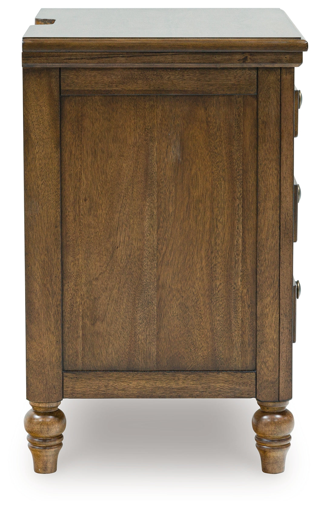 Sturlayne King Upholstered Panel Bed with Mirrored Dresser, Chest and 2 Nightstands in Brown from Ashley - Luna Furniture