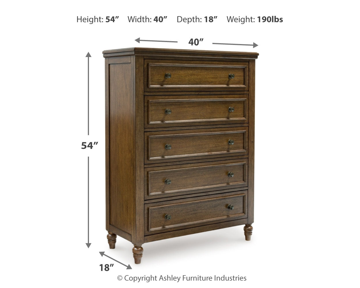 Sturlayne King Upholstered Panel Bed with Mirrored Dresser, Chest and 2 Nightstands in Brown from Ashley - Luna Furniture
