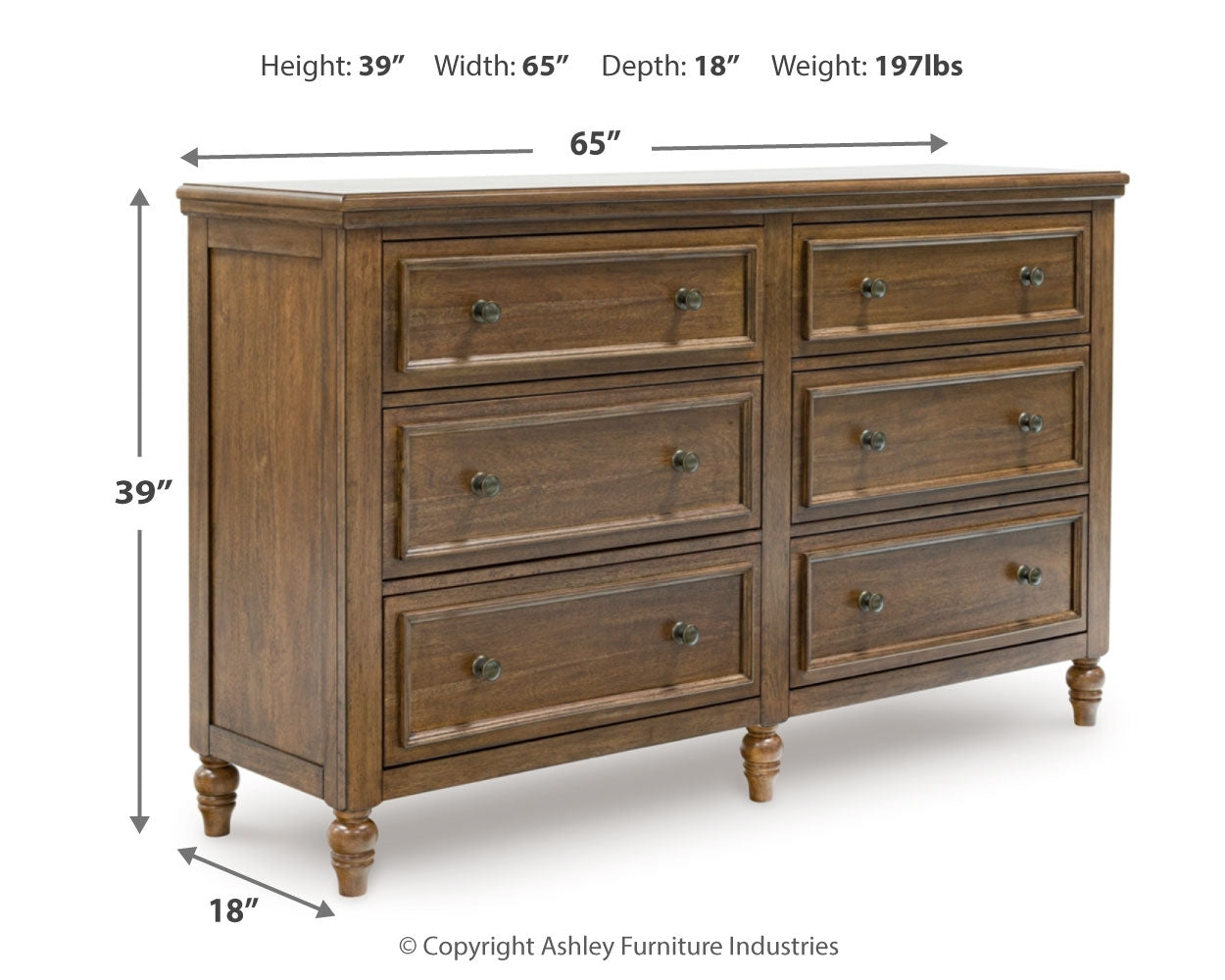 Sturlayne Queen Upholstered Panel Bed with Dresser and 2 Nightstands in Brown from Ashley - Luna Furniture
