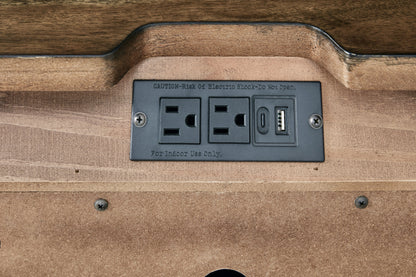 Sturlayne Queen Upholstered Panel Bed with Mirrored Dresser and Nightstand in Brown from Ashley - Luna Furniture
