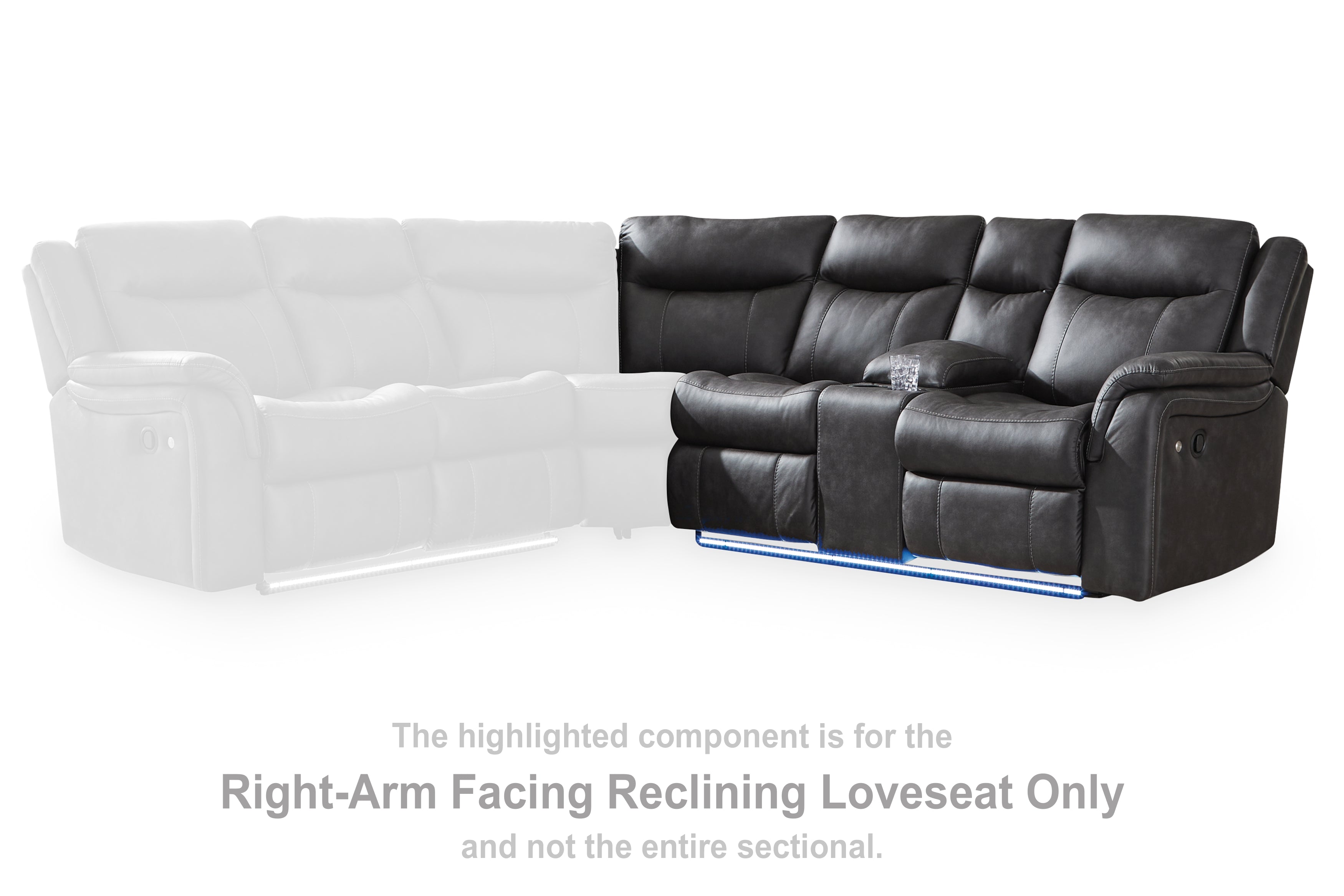 Sultan Meadow Carbon Right-Arm Facing Reclining Loveseat - PC1300149