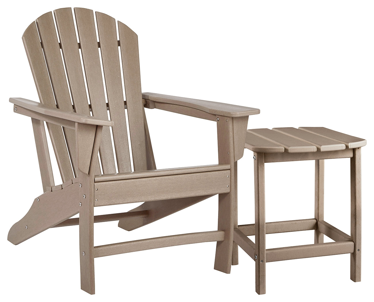 Sundown Treasure Driftwood Adirondack Chair with End Table - P014P1