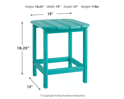 Sundown Treasure Outdoor Chair with End Table in Turquoise - PKG008189