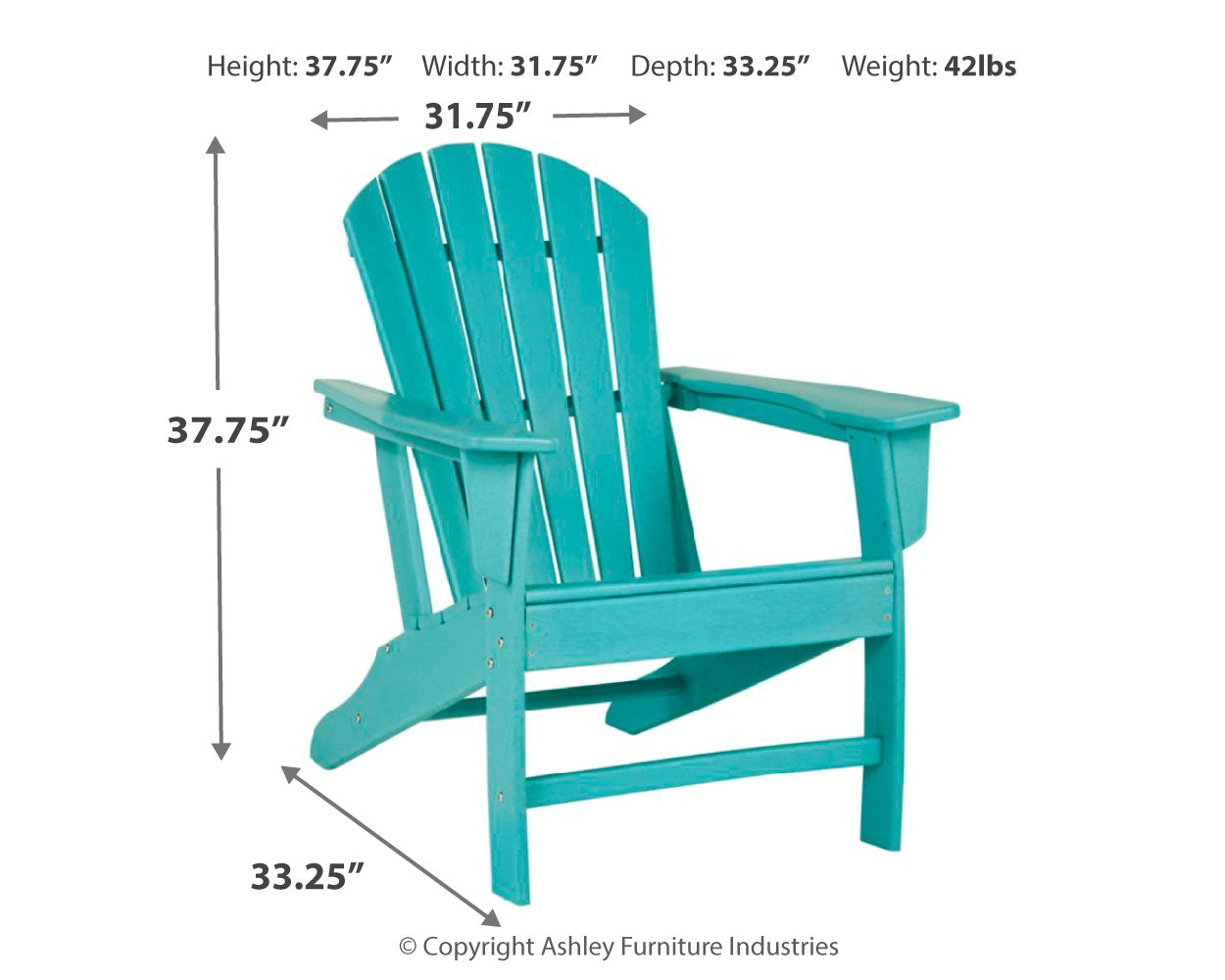 Sundown Treasure Outdoor Chair with End Table in Turquoise - PKG008189