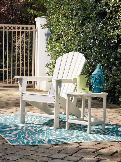Sundown Treasure White Adirondack Chair with End Table - P011P1