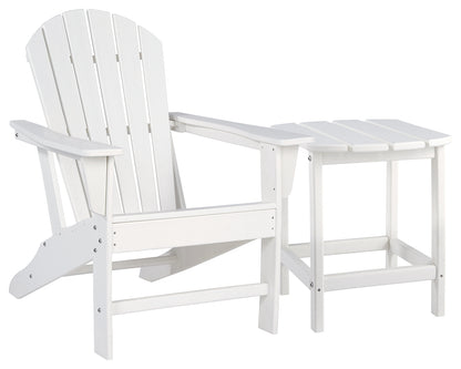 Sundown Treasure White Adirondack Chair with End Table - P011P1