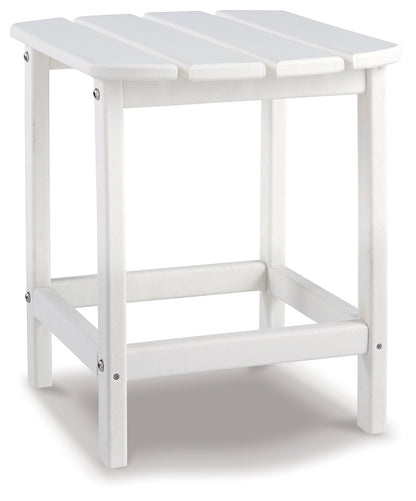 Sundown Treasure White Adirondack Chair with End Table - P011P1