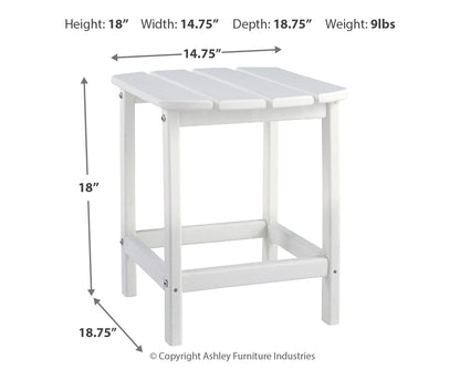 Sundown Treasure White Adirondack Chair with End Table - P011P1
