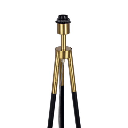Sway Brassed Gold Floor Lamp with On/Off Switch Triple Legs White Fabric Shade - FLL03701901