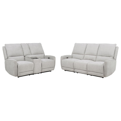 Sylmar 2-piece Chenille Power Reclining Sofa Set Dove Grey - 610521P-S2