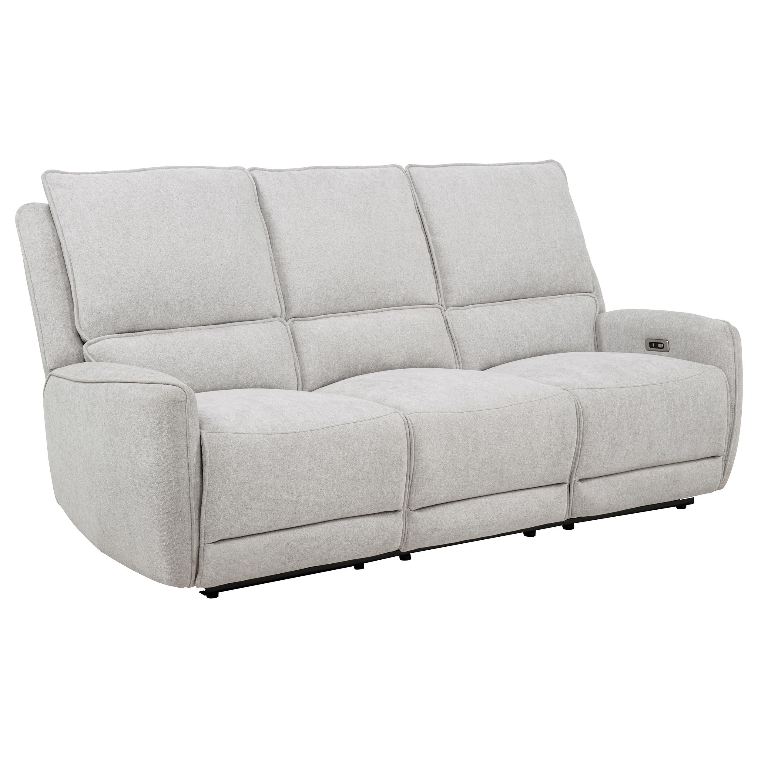 Sylmar 2-piece Chenille Power Reclining Sofa Set Dove Grey - 610521P-S2