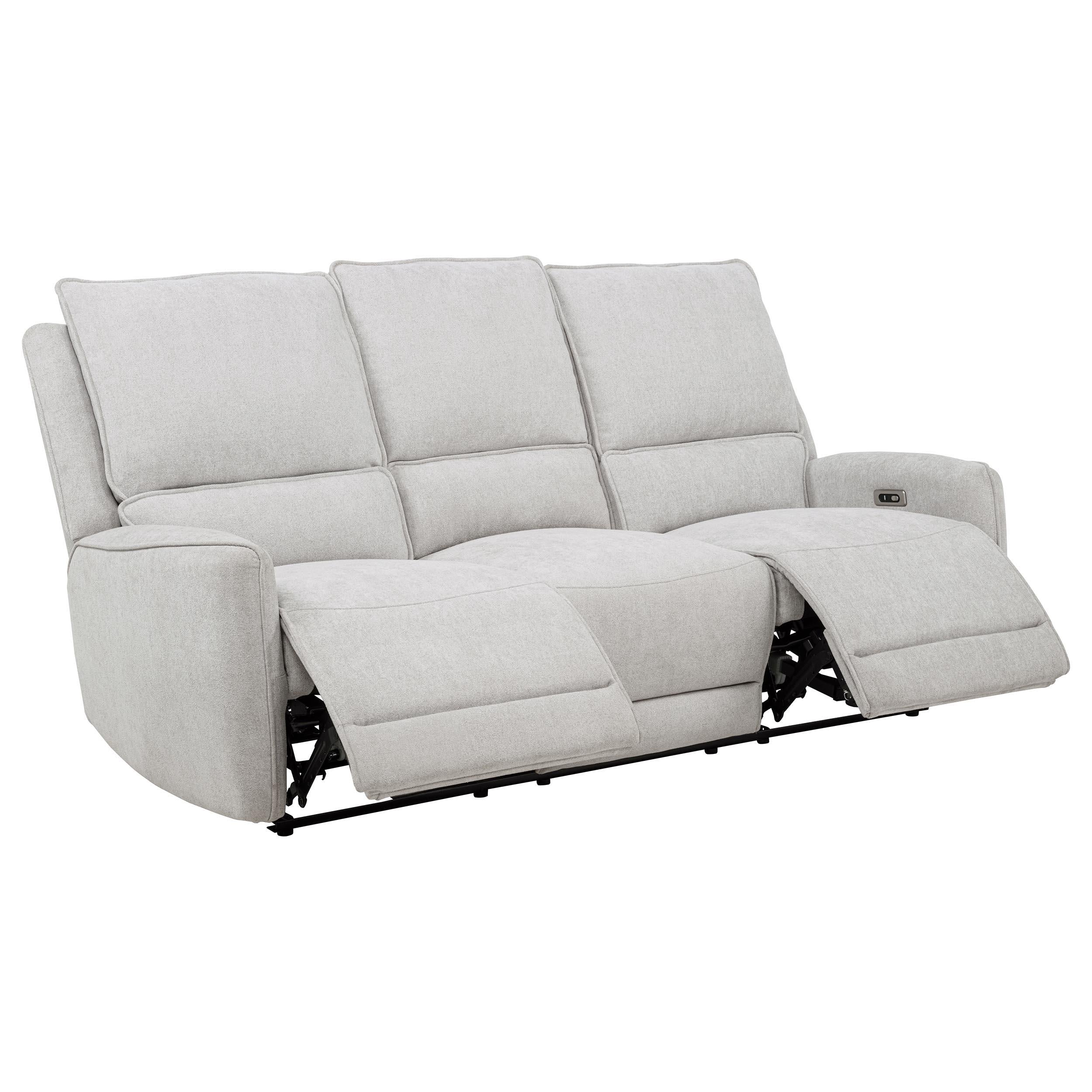 Sylmar 2-piece Chenille Power Reclining Sofa Set Dove Grey - 610521P-S2