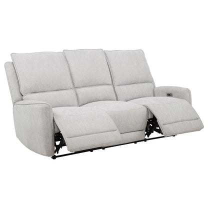 Sylmar 2-piece Chenille Power Reclining Sofa Set Dove Grey - 610521P-S2