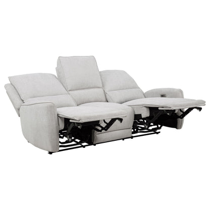 Sylmar 2-piece Chenille Power Reclining Sofa Set Dove Grey - 610521P-S2