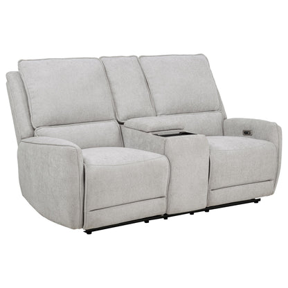 Sylmar 2-piece Chenille Power Reclining Sofa Set Dove Grey - 610521P-S2