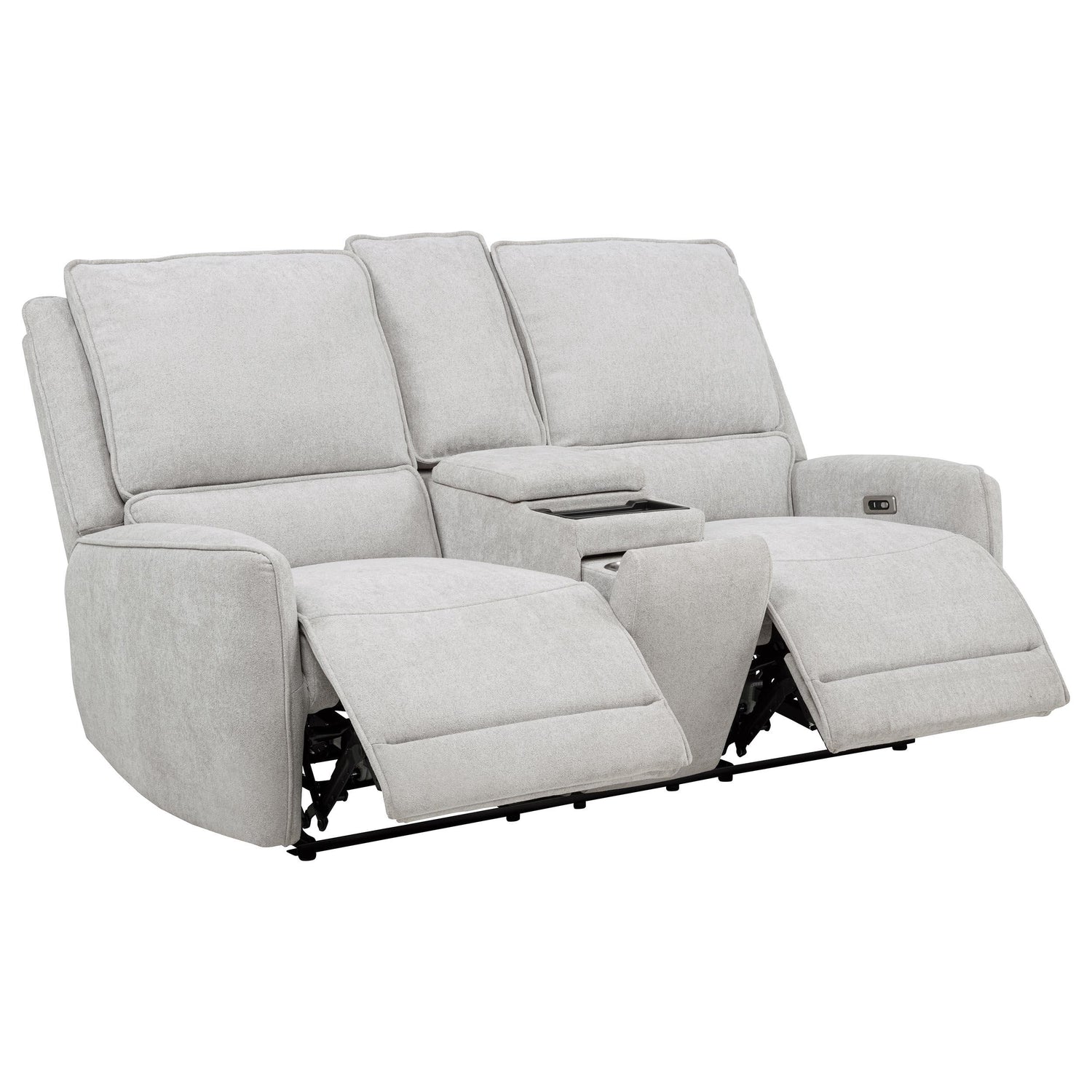 Sylmar 2-piece Chenille Power Reclining Sofa Set Dove Grey - 610521P-S2