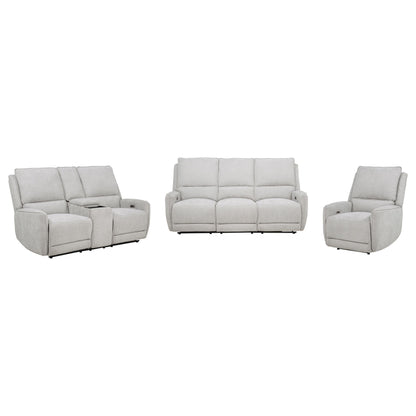 Sylmar 3-piece Chenille Power Reclining Sofa Set Dove Grey - 610521P-S3