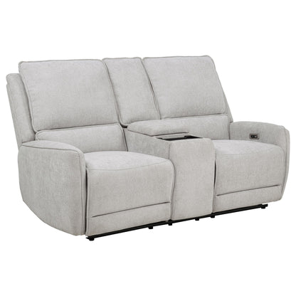 Sylmar 3-piece Chenille Power Reclining Sofa Set Dove Grey - 610521P-S3