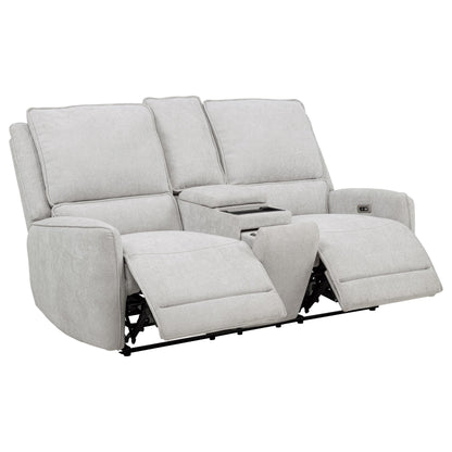 Sylmar 3-piece Chenille Power Reclining Sofa Set Dove Grey - 610521P-S3