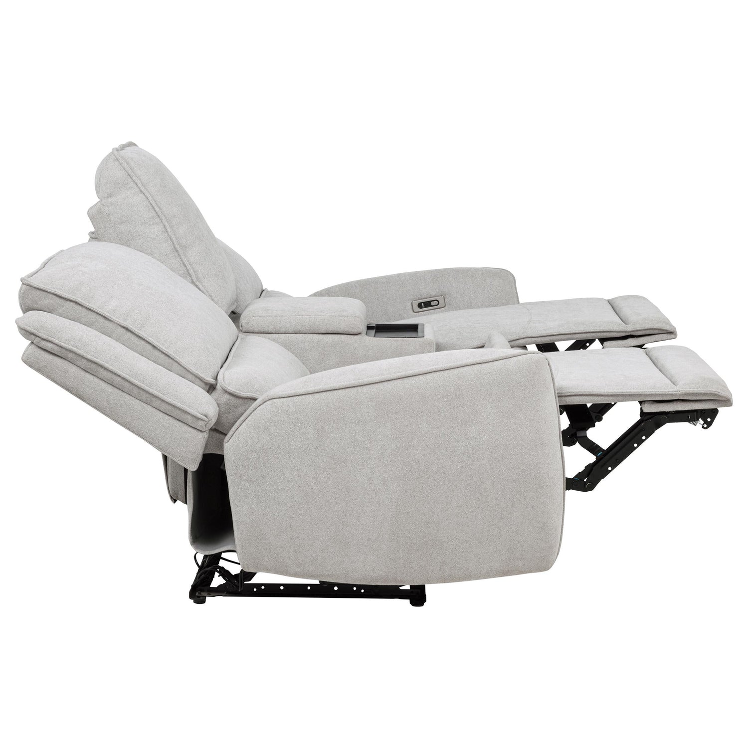 Sylmar Chenille Upholstered Power Reclining Loveseat Grey - 610522P