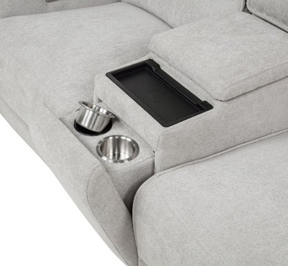 Sylmar Chenille Upholstered Power Reclining Loveseat Grey - 610522P